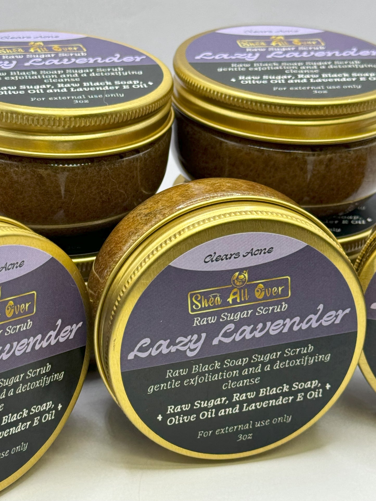 Raw Black Soap Sugar Scrub Lavender