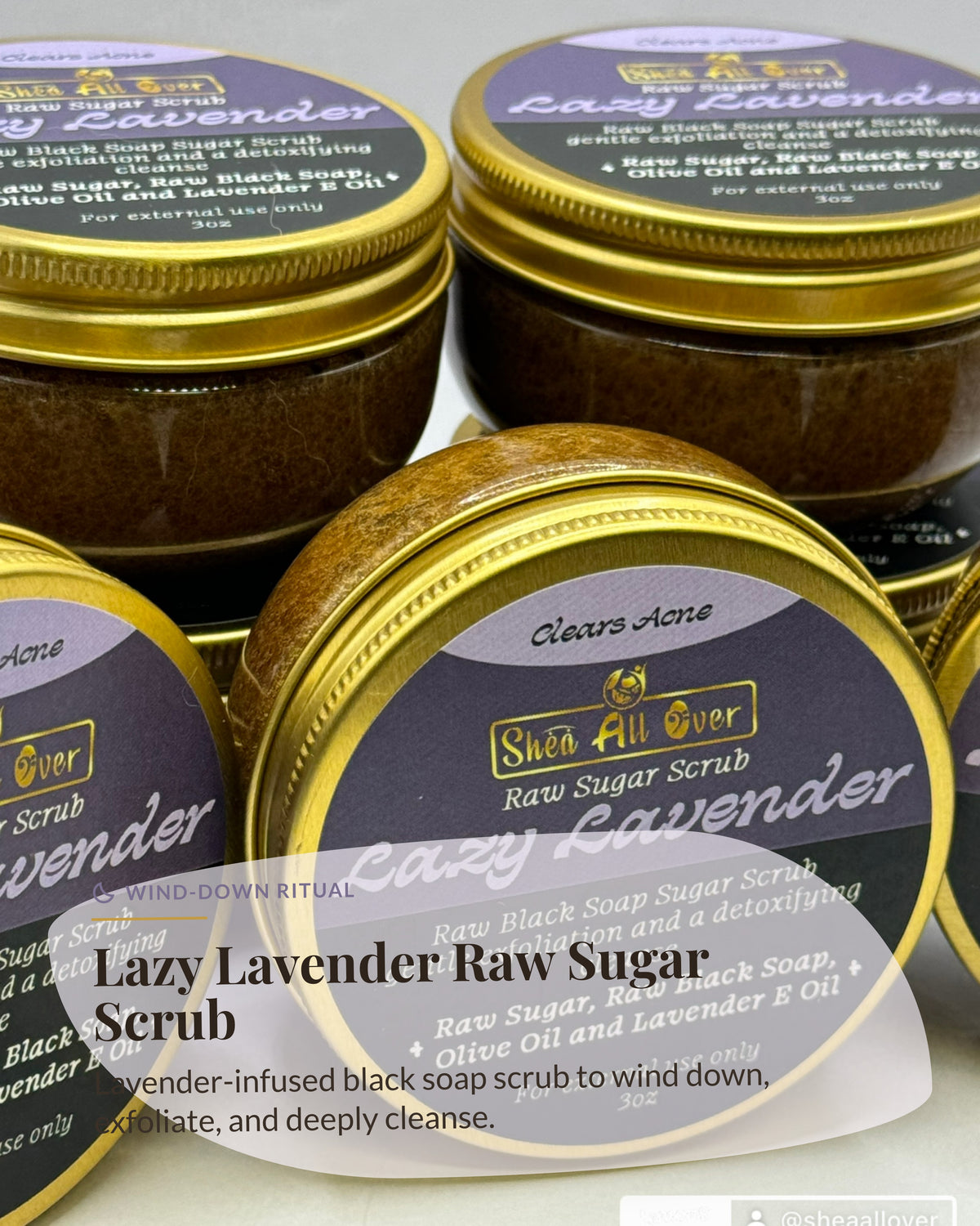 Raw Black Soap Sugar Scrub Lavender