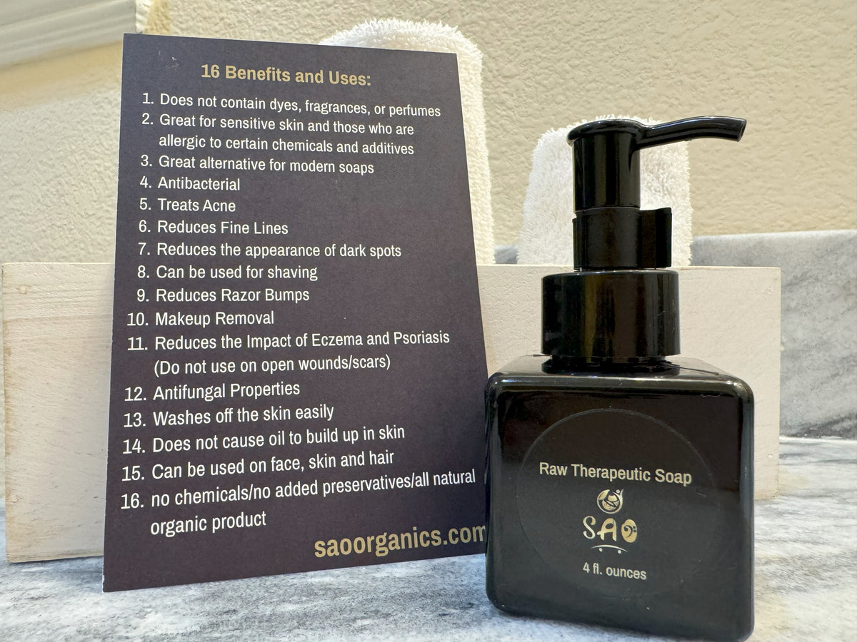 Raw Liquid Black Soap ((2)) Bottle Set with SAO Oil