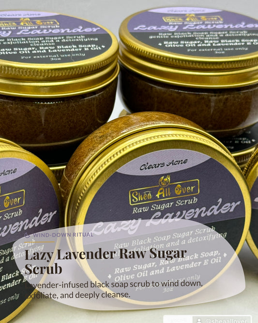 Raw Black Soap Sugar Scrub Lavender