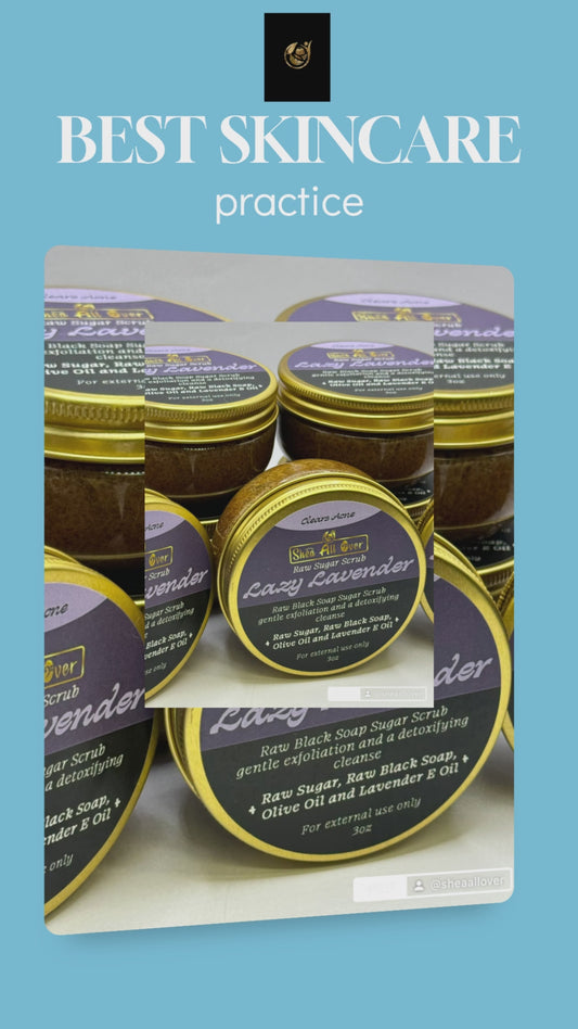 Raw Black Soap Sugar Scrub Lavender