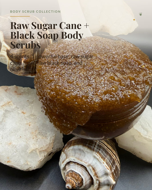 Raw Black Soap Sugar Scrub Chamomile Lemon